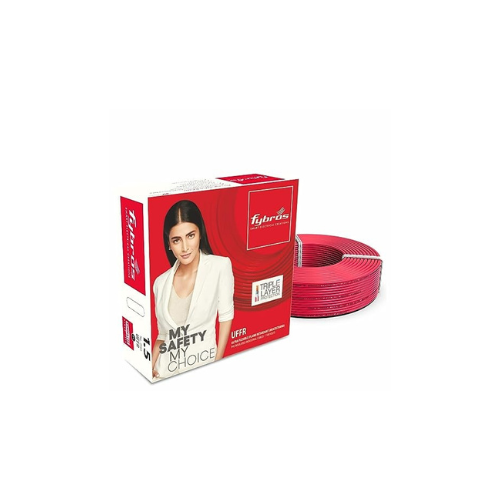 Fybros ULTRA FLEXIBLE FR PVC Insulated 1.5 Sq Mm Wire | UFFR Red Copper Wires & Cables| Cables For wiring | 1.5 Sq Mm Red wire 90 meter| Industrial Wire Cable| Electrical Wire