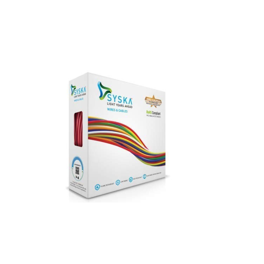 SYSKA PVC WFRD511002 FR-0.75 sq mm Cables (90 m, red)