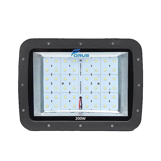 Forus 200W LED Flood Light with 10 Years Warranty, Cool White, Waterproof Outdoor Flood Light with Superior Brightness and More Electricity Saving Feature, Durable Periphery-Boundary Wall Light
