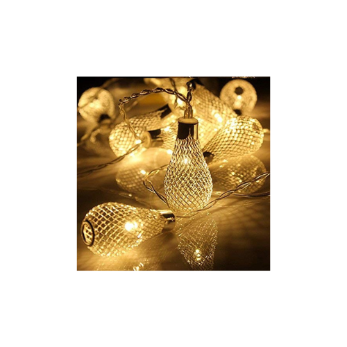 PESCA Metal Drop String Lights for Indoor Outdoor Decoration Diwali Light for Party Birthday Diwali Christmas Navratri Valentine Gift Home Decoration Light (4 Meter 25 LED, Warm White)