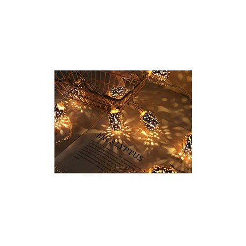 PESCA Gold Metal Elegant Ball Decoration Fairy String Lights Balls String -Rice Copper Wire LED -Pack of 1,Corded Electric,Circular