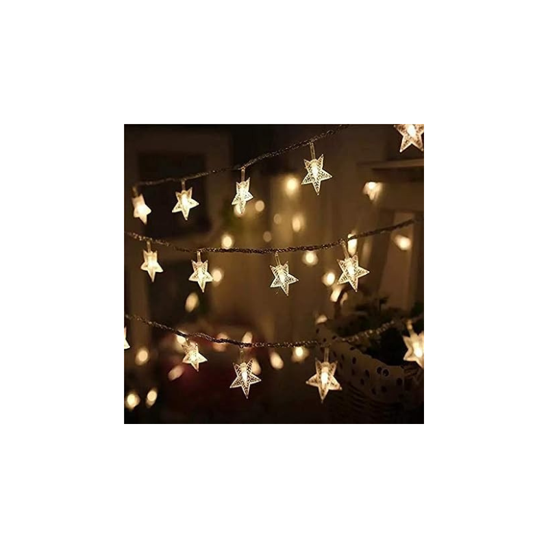 Desidiya® 16 Star String Lights for Indoor Outdoor Decoration (Small Star-3 Meter, Yellow)
