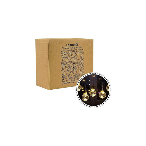 Lexton 8.2 feet Wish Ball String Light | Curtain Lights with 8 Flashing Modes | Plug Sourced | Warm White | Plug Sourced | for Indoor & Outdoor Decorations, Diwali, Christmas, Wedding, Party, Lawn