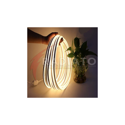 Radiato ES Neon led Rope Strip Lights, Waterproof Outdoor Indoor Flexible with Power Adaptor, SMD 120LED/M Silicone for Diwali, Christmas, Home Decoration Lights (Warm White, 2 Meter)