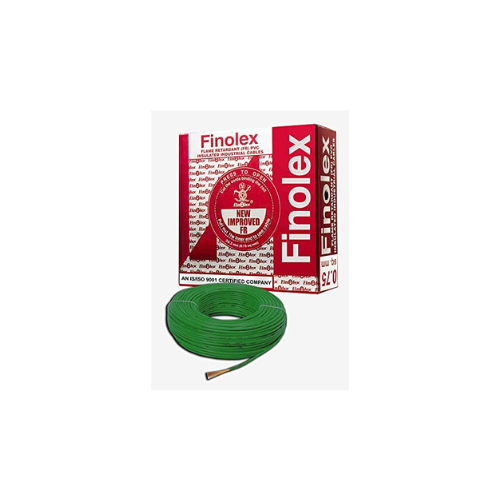 Finolex FR PVC Silver 1.00 SQ.MM Insulated Wire for Industrial & Domestic Use | Home Electric Wires | Green Color 90 Meter