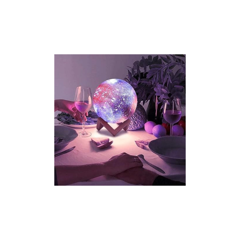 Desidiya 3D 7 Color Changing Galaxy Rechargeable for Bedroom for Adults and Kids Home Room Beautiful Indoor Lighting - 15CM