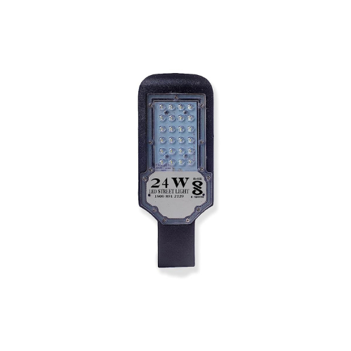PE 24 Watt Lens LED Street Light, Outdoor Halogen Waterproof IP65 Full PVC Body, 140 Per watt Lumens, 2 Year Warranty
