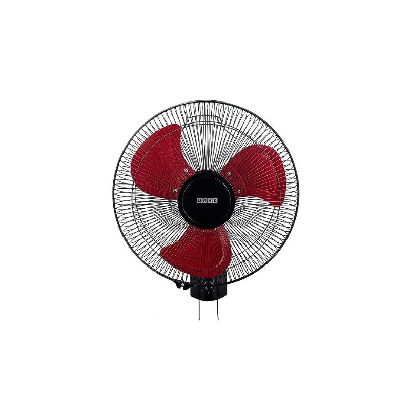 USHA Colossus Rust Free Aluminium Blade 400mm Wall Fan (Red)