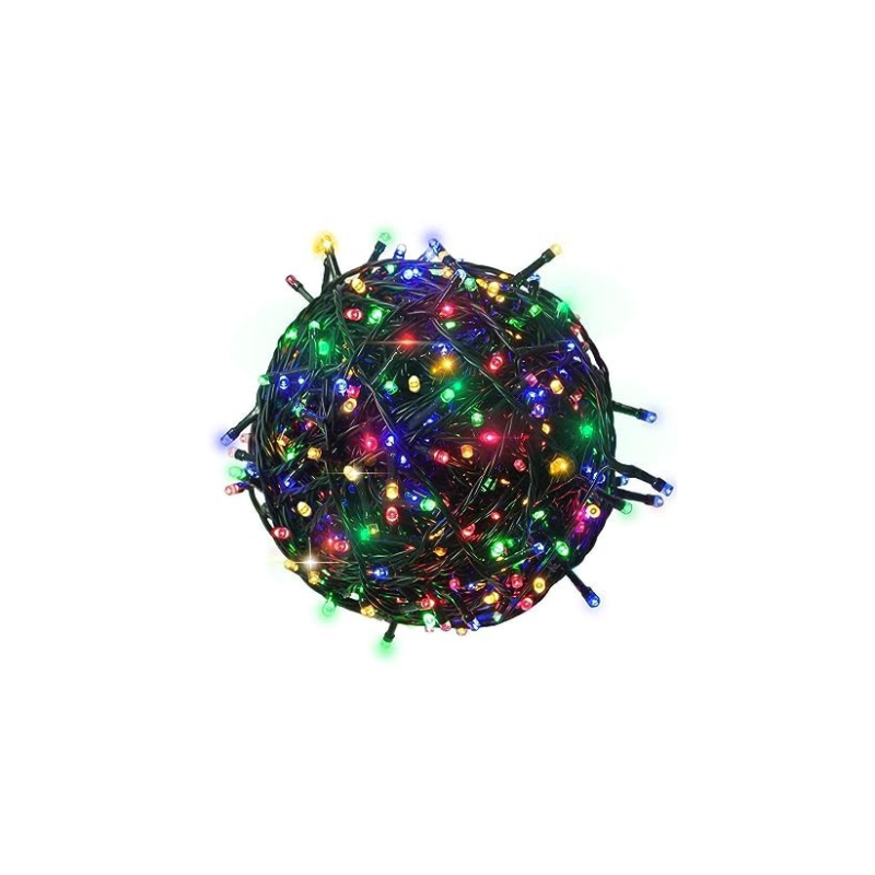 Desidiya 200 LED 45 Meter Black/White Led Rice Lights with 8 Flashing for Christmas, Wedding, Party, Home, Patio Lawn Home Decoration (Rice Multicolor)