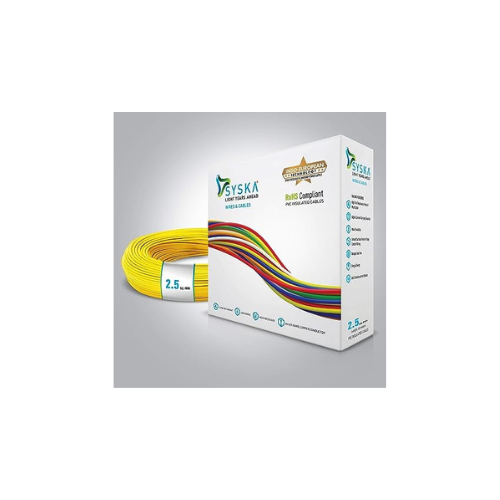 SYSKA PVC WFYL511005 FR-2.5 sq mm Cables (90 m, yellow)