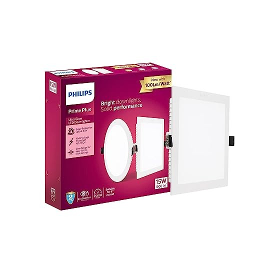 PHILIPS 15W Square AP Plus UltraGlow LED DL Recessed LED Panel Ceiling Light
