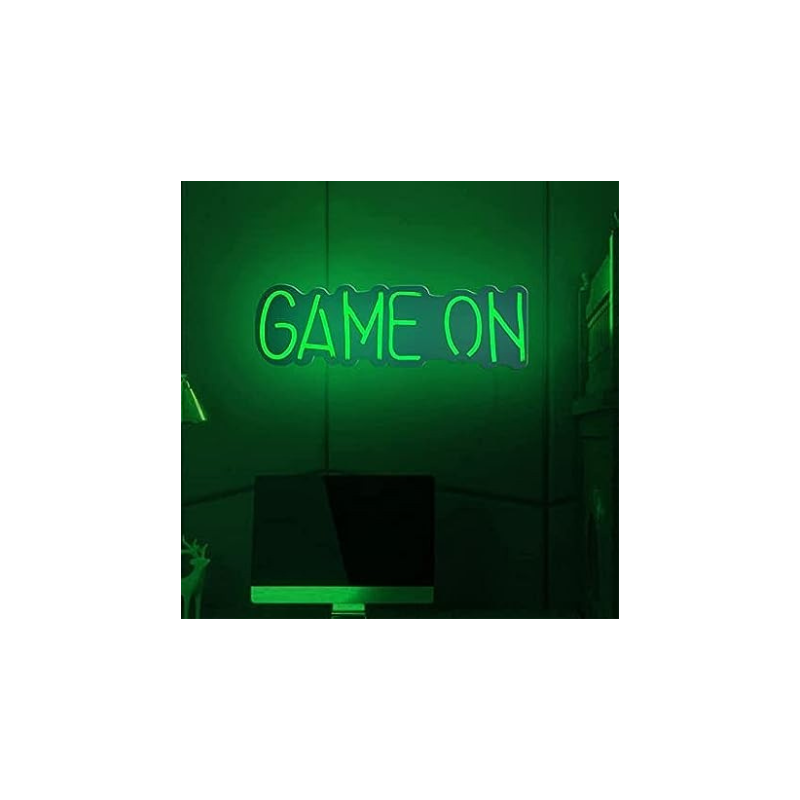 NEON SIGNS INDIA "Game On" 16 x 6 Inches Game Room Neon Lights Neon Signs for Game Wall Decor Gaming Room Decor LED Neon Sign for Wall Neon Light for Gamers