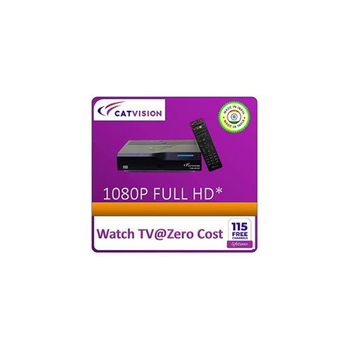 Catvision DD Free Dish DTH MPEG4 HD Set Top Box for 115+ Free TV Channels