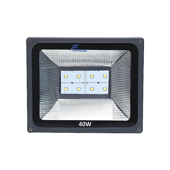 Forus 40W LED Flood Light with 10 Years Warranty, Warm White, Waterproof Outdoor Flood Light with Superior Brightness and More Electricity Saving Features, Durable Periphery-Boundary Wall Light