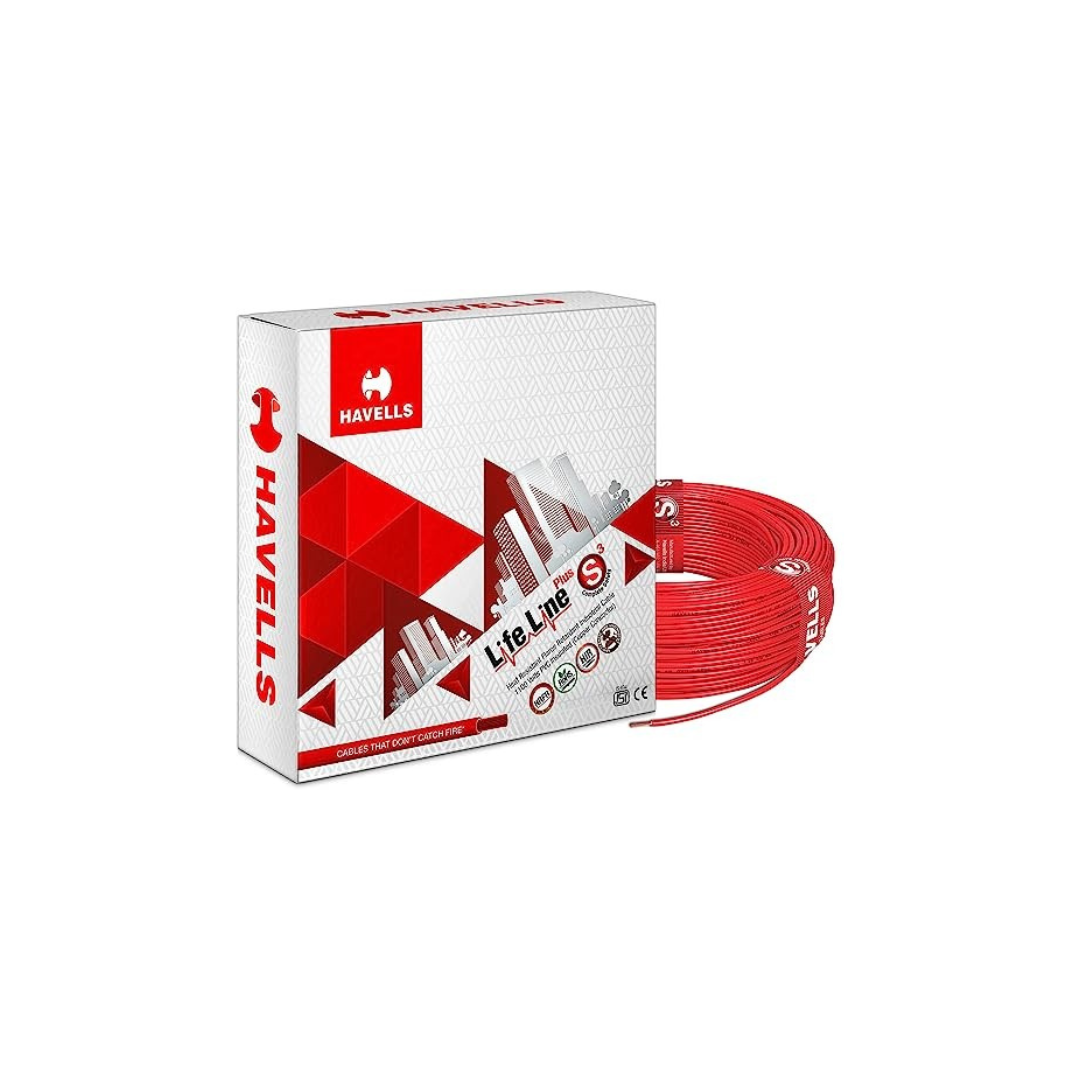 Havells Life Line Plus S3 1 sq mm PVC HRFR Cable (Red)