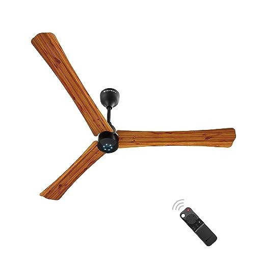 atomberg Renesa+ 1400mm BLDC Motor 5 Star Rated Sleek Ceiling Fans with Remote Control | High Air Delivery Fan and LED Indicators | Upto 65% Energy Saving | 2+1 Year Warranty (Oak Wood)