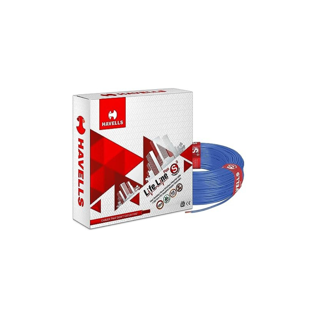 Havells Life Line Plus 4 sq mm PVC HRFR Cable (Blue)
