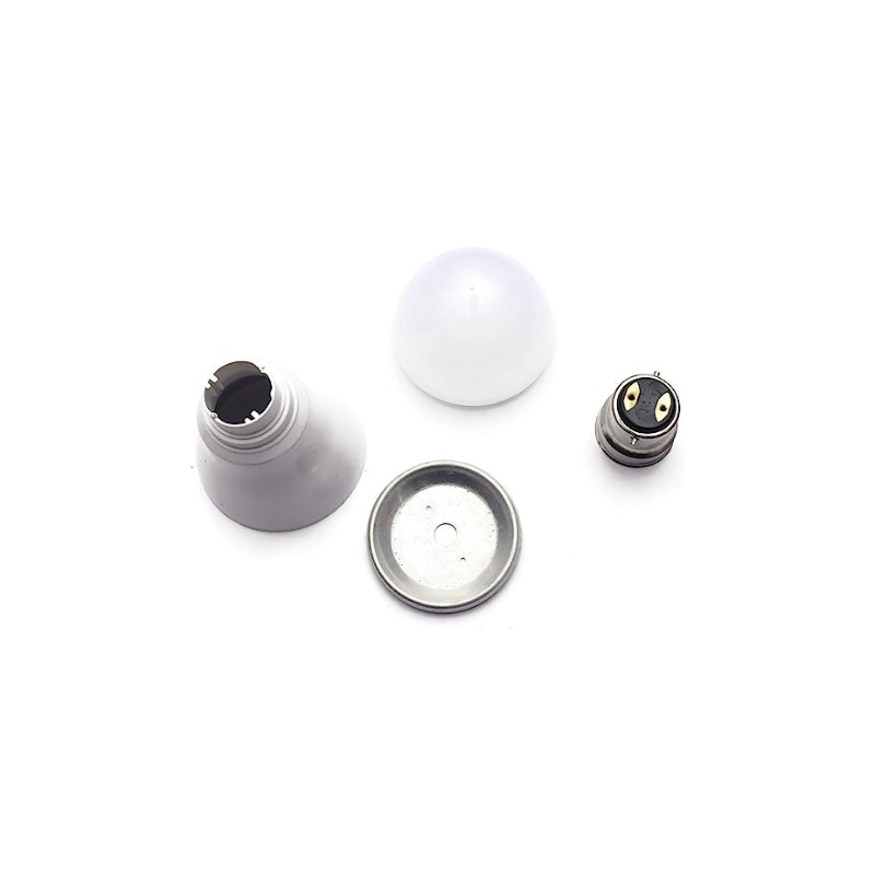 Led Bulb Body housing for Led Bulb Housing & Diffuser cap Making B22 (65mm Bulb ALIMINUM Housing Diffuser Plastic)