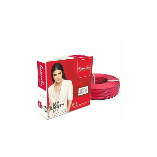 Fybros ULTRA FLEXIBLE FR PVC Insulated 6 Sq Mm Wire | UFFR Red Copper Wires & Cables| Cables For wiring | 6 Sq Mm Red wire 90 meter| Industrial Wire Cable| Electrical Wire