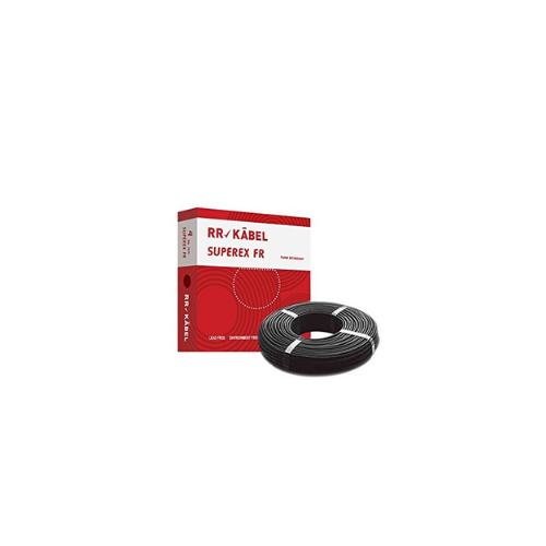 RR Kabel Superex Fr PVC Insulated 4mm Single Core Flexible Copper Wires and Cables for Domestic/Industrial Electric | Home Electric Wire | 90 Mtr | Electrical Wire | (Black)