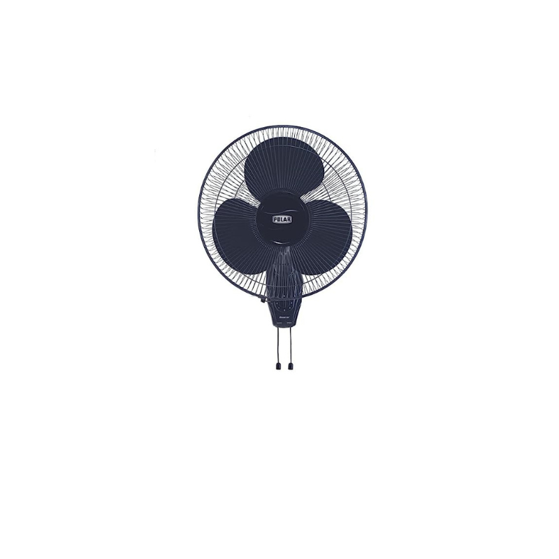 POLAR Annexer 400mm Wall Mounted Fan NS Black Tiltable Wall Fans For Home Pull Cord for Oscillation and Speed Control ON/OFF Black Color