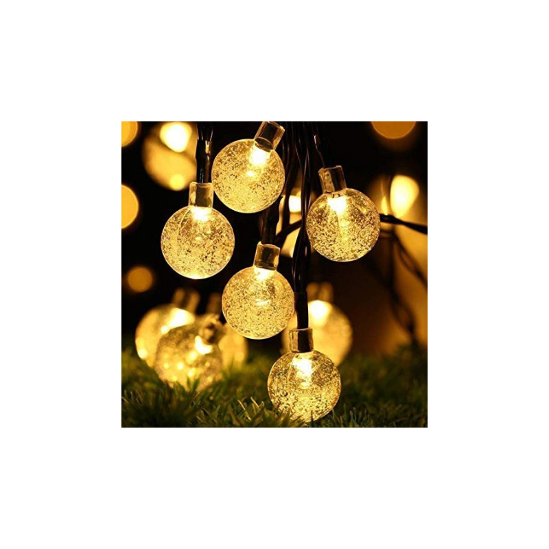 PESCA 25 LED Crystal Bubble Ball String Fairy Lights for Decortaion Diwali Christmas Xmas Light for Diwali Home Decorations Lighting (Warm White, 4 Meter)