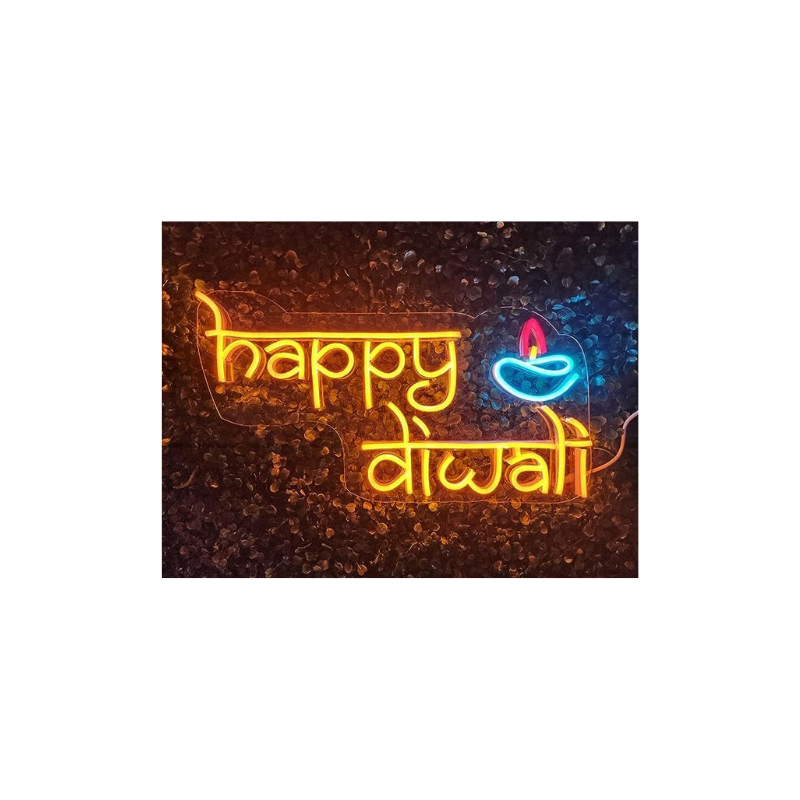 Happy Diwali Neon Sign/Lights Neon LED Light, Decorative Light for Room, Bedroom, Party and Bar Light for Home / Office / Shop / Restaurant Diwali Decoration (12x17 inches)