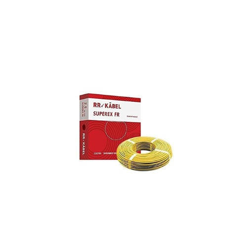 RR Kabel Superex Fr PVC Insulated 2.5mm Single Core Flexible Copper Wires & Cables for Domestic/Industrial Electric | Home Electric Wire | 90 Mtr |(Yellow)