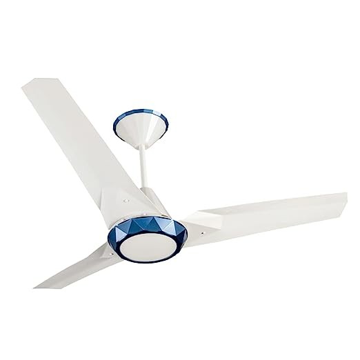 USHA Upsilon 1200MM BLDC 5 Star Energy Efflicient, Dust & Oil Resistant Ceiling Fan with Remote (white)