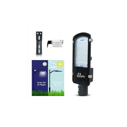 Murphy LED 48W Dusk to Dawn Auto Day/Night ON/Off Street Light, IP-65 Outdoor Light (Cool White, Aluminum)