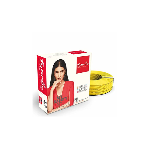Fybros PVC Insulated 2.5 Sq Mm Wire| Multistrands FR Yellow Copper Wires & Cables| Cables For wiring | 2.5 Sq Mm sqmm Yellow wire 45 meter| Industrial Wire Cable| Electrical Wire