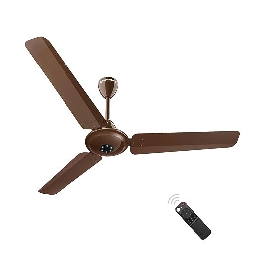 atomberg Efficio Alpha 1200mm BLDC Motor 5 Star Rated Classic Ceiling Fans with Remote Control | High Air Delivery Fan with LED Indicators | Upto 65% Energy Saving | 2+1 Year Warranty (Brown)