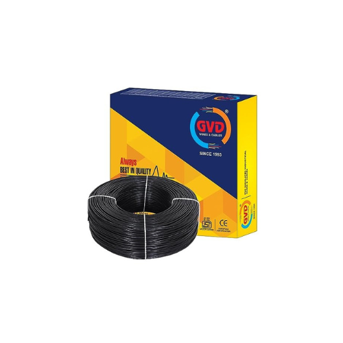 GVD PVC & FR Insulated 1.5mm 90Mtr, Single Core Flexible Copper Wires & Cables for Home & Domestic Industrial Electric Wiring, Electric Wire (BLACK)
