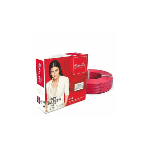 Fybros ULTRA FLEXIBLE FR PVC Insulated 2.5 Sq Mm Wire | UFFR Red Copper Wires & Cables| Cables For wiring | 2.5 Sq Mm Red wire 90 meter| Industrial Wire Cable| Electrical Wire