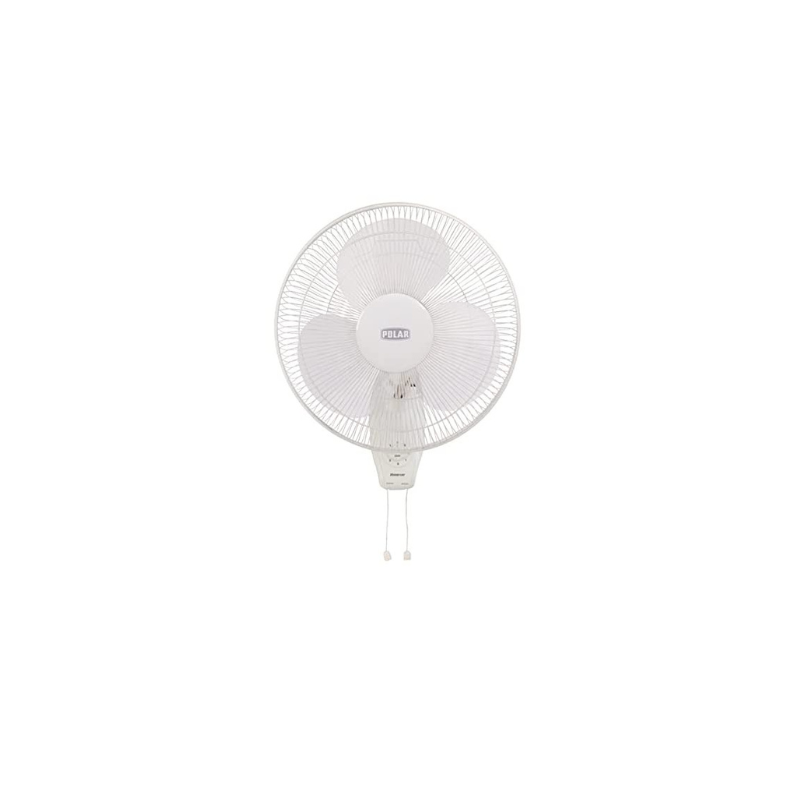 POLAR Annexer 400mm Wall Mounted Fan White | Button Control Oscillating Electric Plastic ON/OFF & 3 speed rotary switch | For Kitchen, Living Room, Home Office, Dining Room