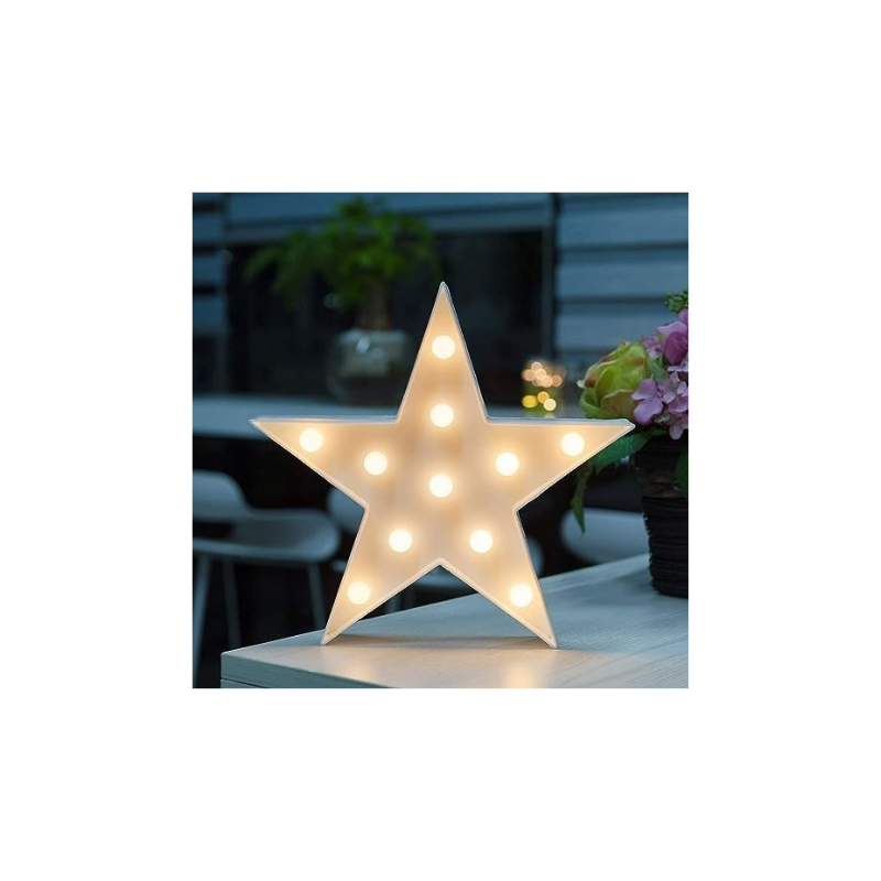 Desidiya® Battery Operated Star Shaped Marquee LED Light Decorative Light for Kid's Room Party Home Wall Decor