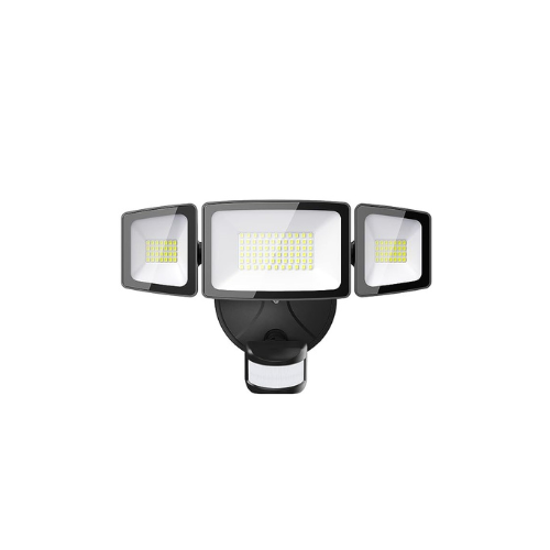 Onforu 50W LED Security Lights with Motion Sensor, 5000lm Outdoor Indoor Flood Light with 3 Head, IP65 Waterproof LED Exterior Floodlight, 5000k Wall Light for Entryways Stairs Yard Garage, Black