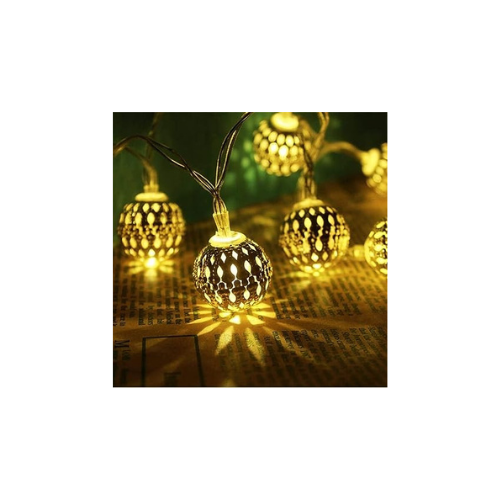 PESCA Moraccan Ball String Lights for Indoor Outdoor Decoration Diwali Light for Party Birthday Diwali Christmas Navratri Valentine Gift Home Decoration Light (4 Meter 25 LED, Warm White))