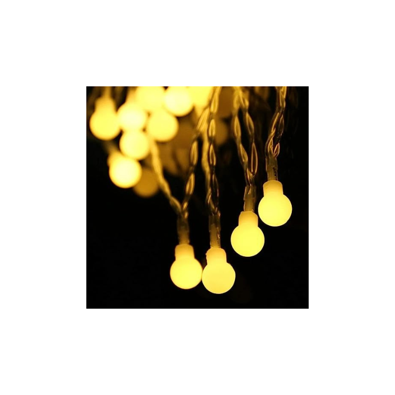 PESCA 25 Bubble Ball String LED Fairy Lights for Home and Outdoor (4 m, Warm White)