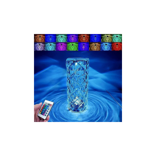 Desidiya Crystal Lamp,16 Color Changing Rose Crystal Diamond Table Lamp,USB Rechargeable Touch Bedside Lamp Night Light with Remote Control, for Bedroom Living Room Party Dinner Decor