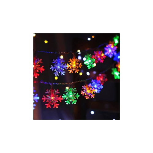 fizzytech Snow Flake String Lights for Indoor Outdoor Decoration Diwali Light for Party Birthday Diwali Christmas Navratri Valentine Gift Home Decoration Light (4 Meter 25 LED, Multiclour)