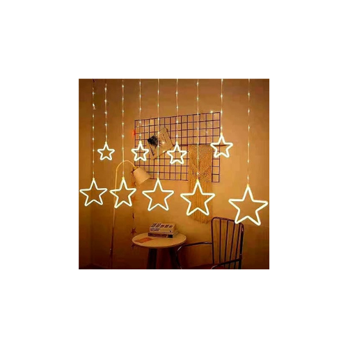 Lexton Neon Star Curtain Light | Neon Light | Hanging Light | Warm White | 9 Stars | Plug Sourced | Perfect for Home, Garden, Bedroom, Christmas, Diwali, Living Room, Balcony