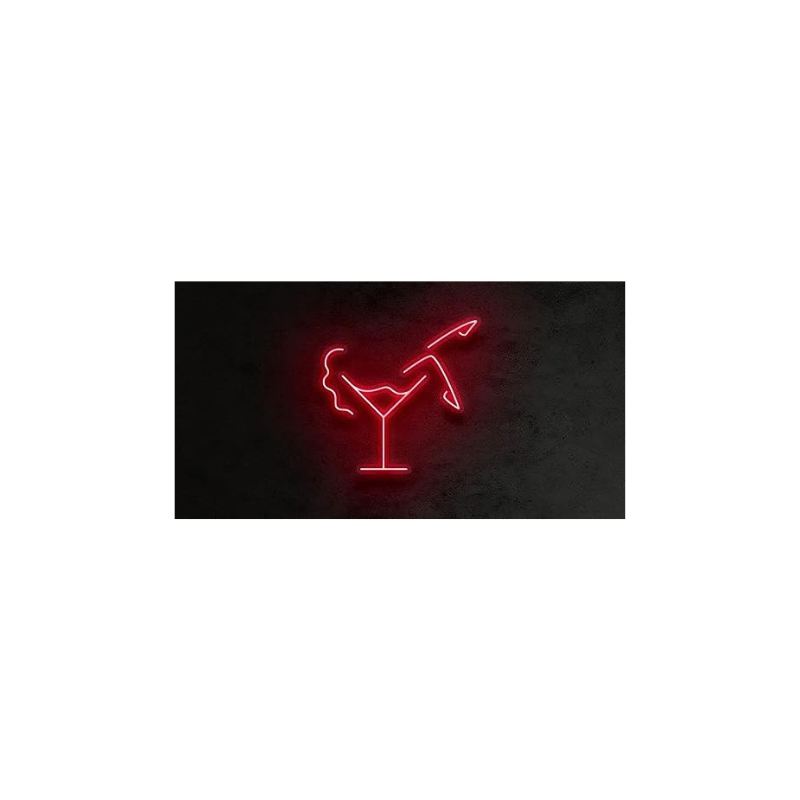 Wine Glass Neon LED Light Sign for Room Home Decoration Bedroom, Bar, Living Room, Party Pub Club Decor Neon Signs Lights | Neon Wall Signs (18x24 inches)