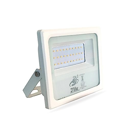 D'Mak 30 Watt Waterproof Slim LED Flood Light for Outdoor Purposes Powder Coated Aluminium Body, LED Lamp Lights for Yard, Factory, Garden, Playground and Home, 230V, White