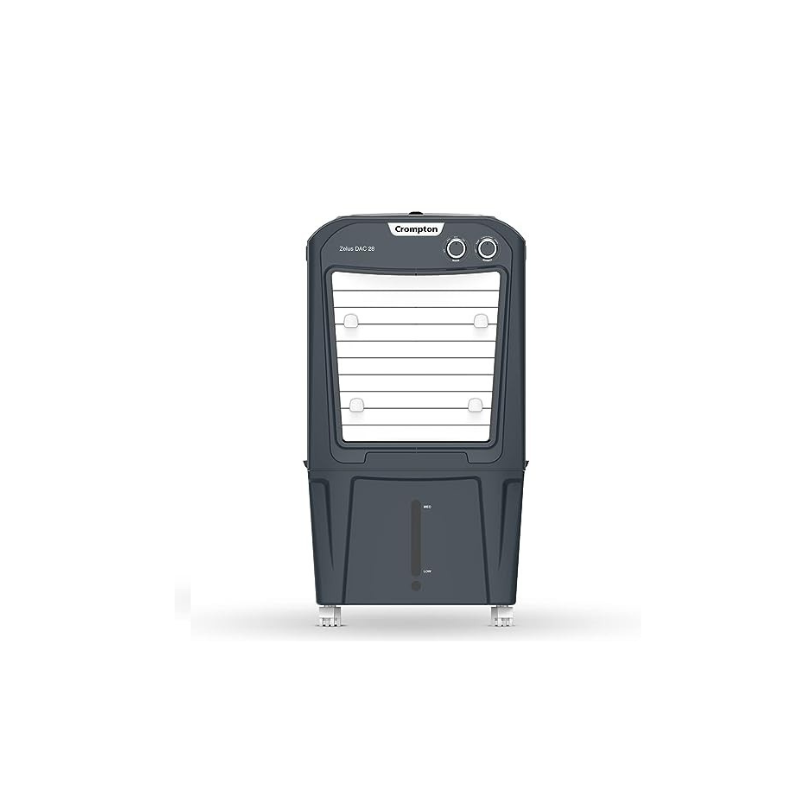 Crompton Zelus DAC Desert Air Cooler- 28L, with Everlast Pump, 4-Way Air Deflection and Honeycomb Pads, Grey, (ACGC-ZELUSDAC28)