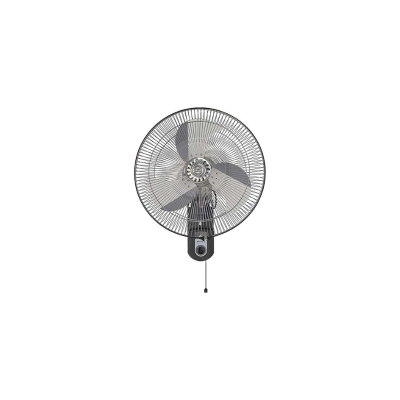 POLAR Blustery 450mm 18 Inch Wall Mounted Fan Black and Silver | Oscillating Exhausting Corded Electric Metal Body | For Kitchen, Living Room, Home Office, Dining Room