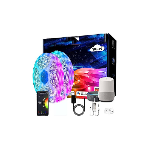 Gesto 10 Meters LED Strip Lights with Adaptor - Music Sync RGB Lights with Alexa, Google & App Operated 600 Led Waterproof Smart Light - Multicolor LED Lights for Home