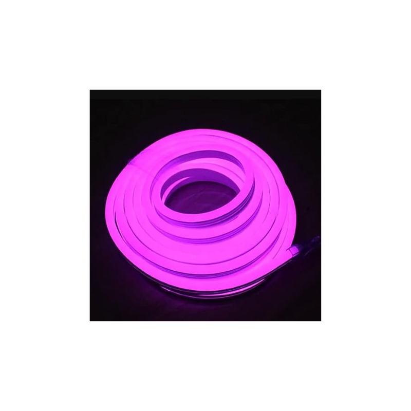 Gesto 16.4Feet Long with 12V Adaptor LED Neon Strip Rope Lights,Flat Silicone Neon Rope Light Flexible Cuttable String, IP65 Waterproof Neon LED Strips for Indoor Outdoor Decoration(Purple)