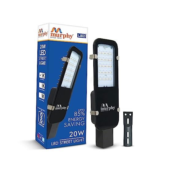 Murphy LED 20 Watts IP-65 BIS Approved Rectangular Waterproof Outdoor Street Light, Cool White,