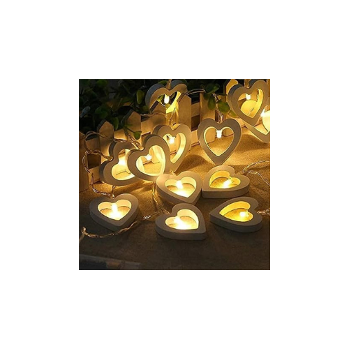 Lexton Heart Shaped 18 Led String Light |Plug Sourced|Warm White |for Indoor & Outdoor Decorations